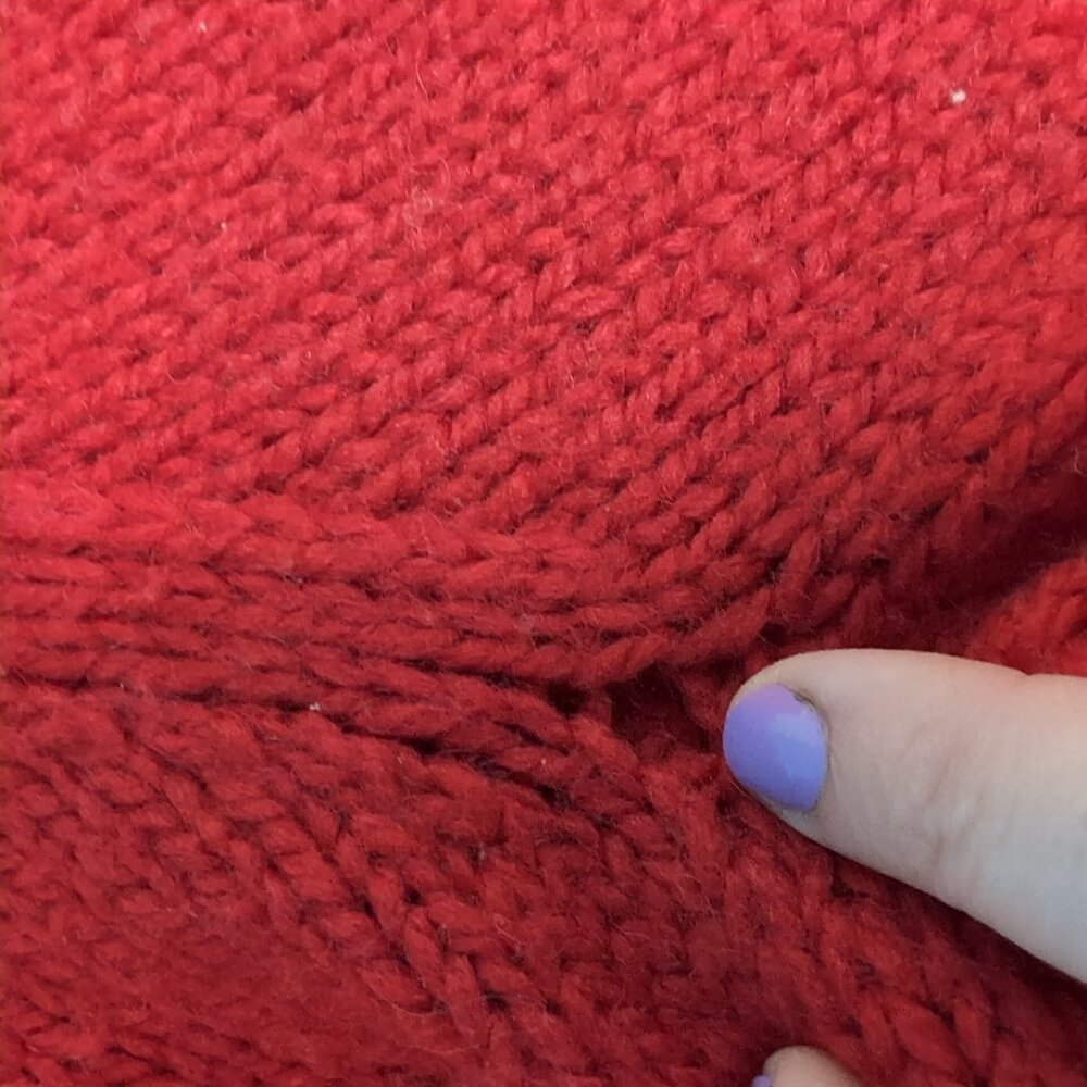 Red Nordic Fair Isle Christmas Wool Sweater Handmade - Picture 2 of 7